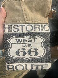 Purse, Crossbody Canvas Route 66 Back Zip Pocket Lined
