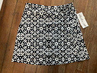 Skort, Phone Pocket 2 Waist Zip Pockets Side Zip Coolant Fabric LuLu B Black White