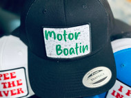 Baseball Trucker Cap, Motor Boatin’ Boobies Snap Back Black
