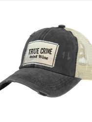 Cap, Baseball True Crime & Wine Distressed Black