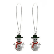 Earrings  Snowman Holiday Winter Frosty Dangle 2”