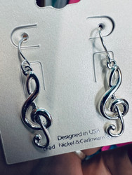Earrings, Musical Music G Clef Note