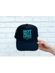 Cap, Baseball Hot Mess Express Black Turquoise 