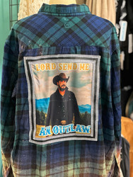 Flannel, Bleached Rip Send Me An Outlaw Yellowstone Dutton Unisex