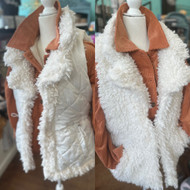 Vest, Faux Fur Winter Ivory Reversible 