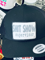 Cap, Baseball Shit Show Supervisor Black White