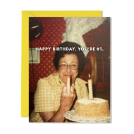  Card, Birthday You’re #1 Middle Finger