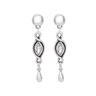 Earrings, Pewter Handmade Swarovski Crystal Hypoallergenic 