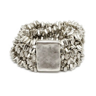 Bracelet, Pewter Multi Strand Hypoallergenic 