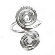 Ring, Swirl Adjustable Silver Plated Adjustable 