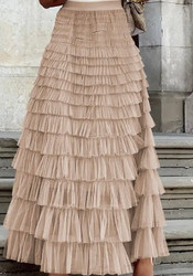 Skirt, Maxi Tulle Tan