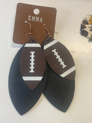 Football Earrings Black 