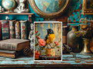 Card, Bird on Cake Blank Inside