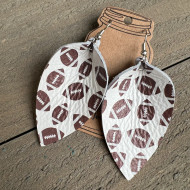Earrings, Football Leather Vikings Packers Nickel Free Wires
