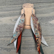 Earrings, Leather Feathers Nickel Free Wires