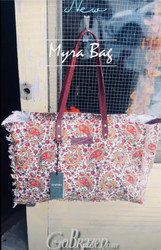 Purse, Myra Weekender Paisley Tan Cream Floral