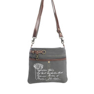 Purse, Myra Shoulder Canvas Leather Quill
