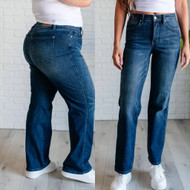 Jeans, Judy Blue Straight Cut Mid Rise Dark Wash