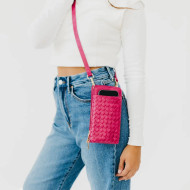 Purse, Phone Wallet Crossbody Woven Pink