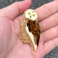 Pin, Broach Owl Acrylic 