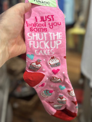 Socks Funny  I Just Made You Some Shut The Fuck Up Cakes Funny Pink