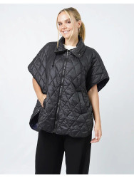 Vest, Cinch Waist Snap Lower Side Seam Black