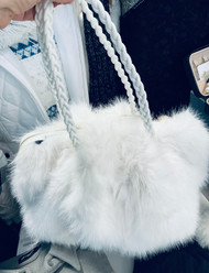 Purse, Faux Fur Winter White 