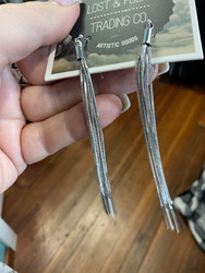 Earrings, Liquid Silver Silver Chain Dangle