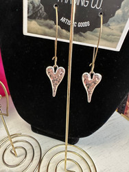 Earrings, Heart Hammered Dangle