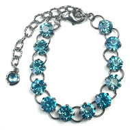 Bracelet, Rhinestone Blue Zircon