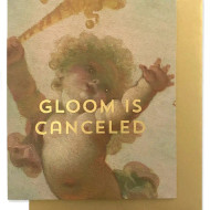 Card, Greeting Blank Inside Gloom Is Canceled Cherubs Gold Foil