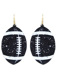 Earrings, Football Shimmer Black
