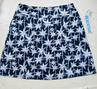 Skort, Two Side Zip Big Pockets Navy Palm LuLu B Beachtime Pleated Hem &lounce