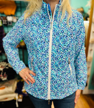 Jacket, Two Way Zip, Two Side Zip Pockets Beachtime By LuLu B Blues