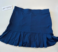 Skort, Pleated Hem Flounce Coolant Fabric LuLu B Navy