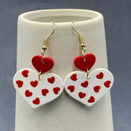 Earrings, Heart Polka Dot Valentines Galentines