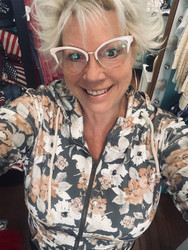 Sweatshirt, Hoodie Full Zip Thumbholes Putty Grey Floral