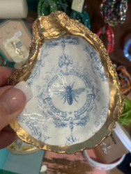 Shell, Bee Blue White Trinket Dish