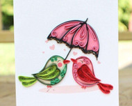 Card, Quilling Mini Love Birds Valentines Birthday Anniversary