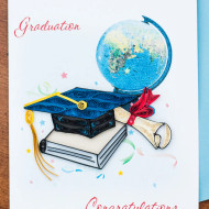 Card, Greeting Congratulations Graduation Hat Quilling