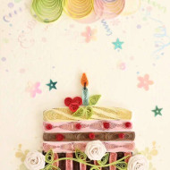 Card, Greeting Birthday Cake Quilling