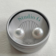 Earrings, Freshwater Pearl Studs in Case