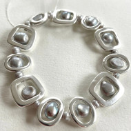 Bracelet, Pearl Grey Brushed Silver 