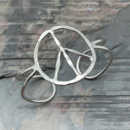 Bracelet, Peace Sign Silver Plated