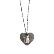 Necklace, Cat Silhouette Pewter  