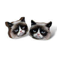 Earrings, Cat Grumpy Stud Post