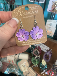 Earrings, Violets USA Made