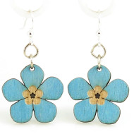 Earrings, Blossom Flower Blue USA Made
