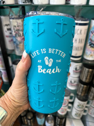 Mug, Insulated Travel Stainless Steel Anchor 3D Life Is Better At The Beach