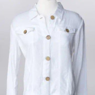 Jacket, Linen White Pockets Super Soft